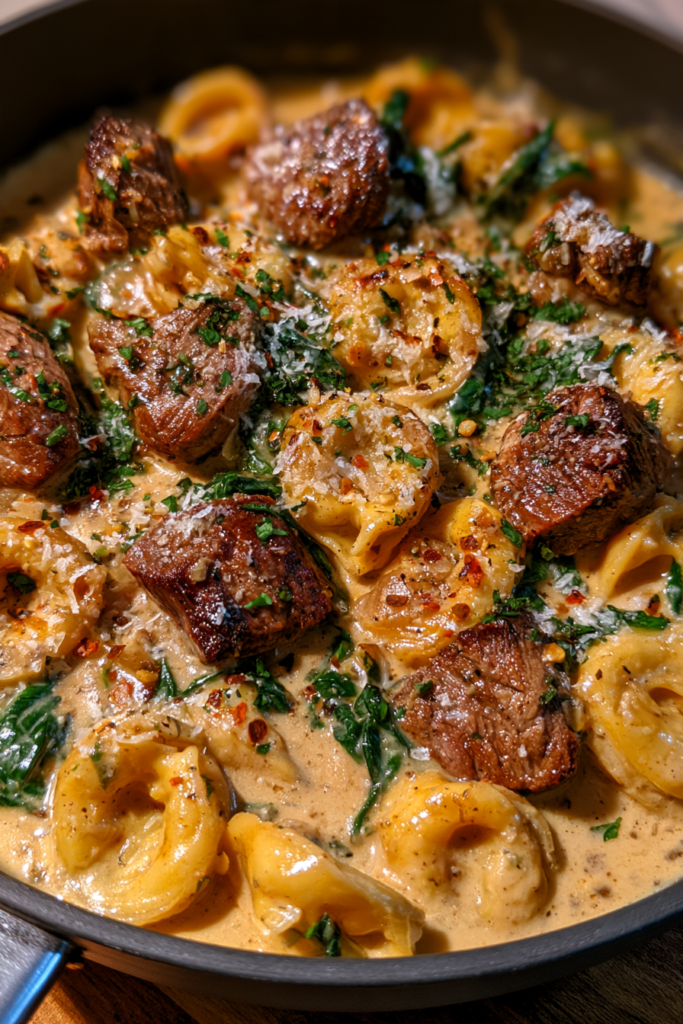 Cracked Garlic Steak Tortellini in Creamhouse Sauce