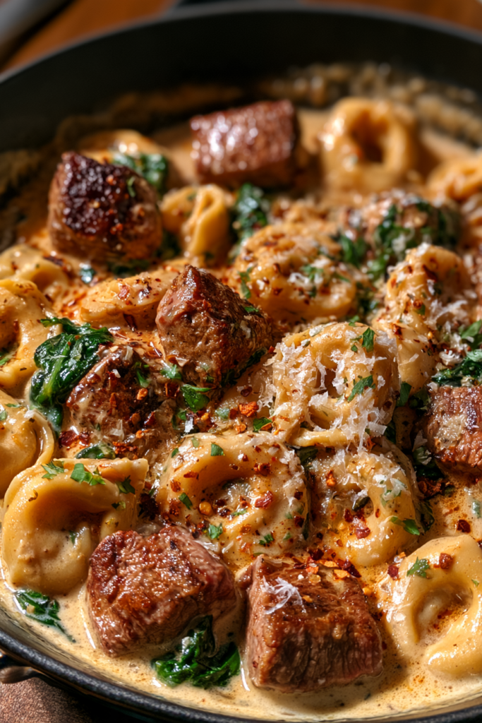 Cracked Garlic Steak Tortellini in Creamhouse Sauce