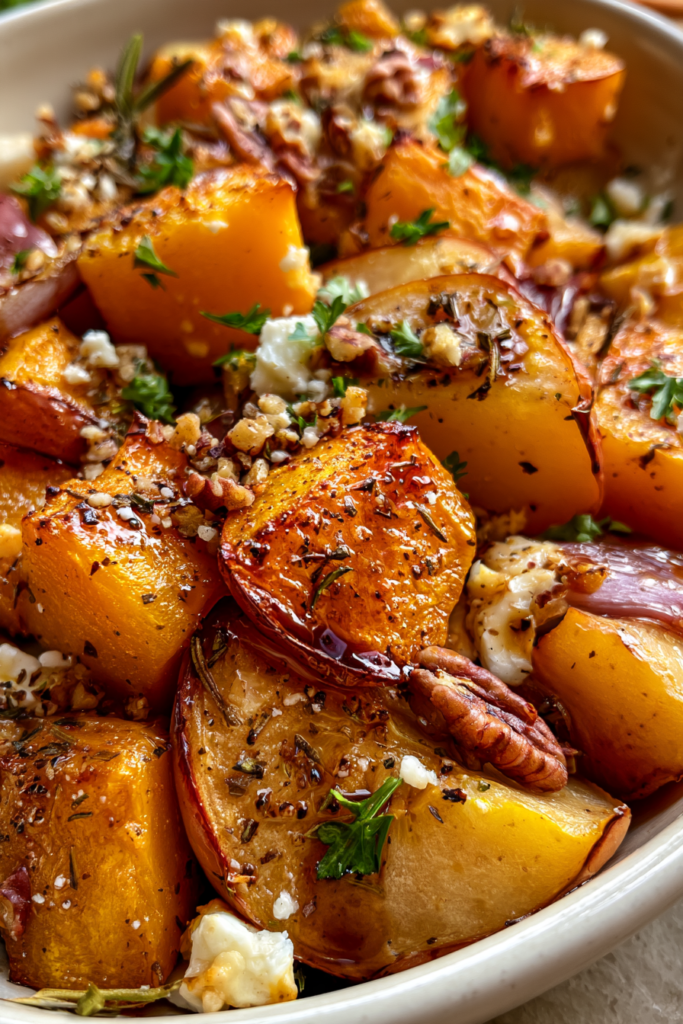Delicious Savory Butternut Squash & Apple Bake with Feta,