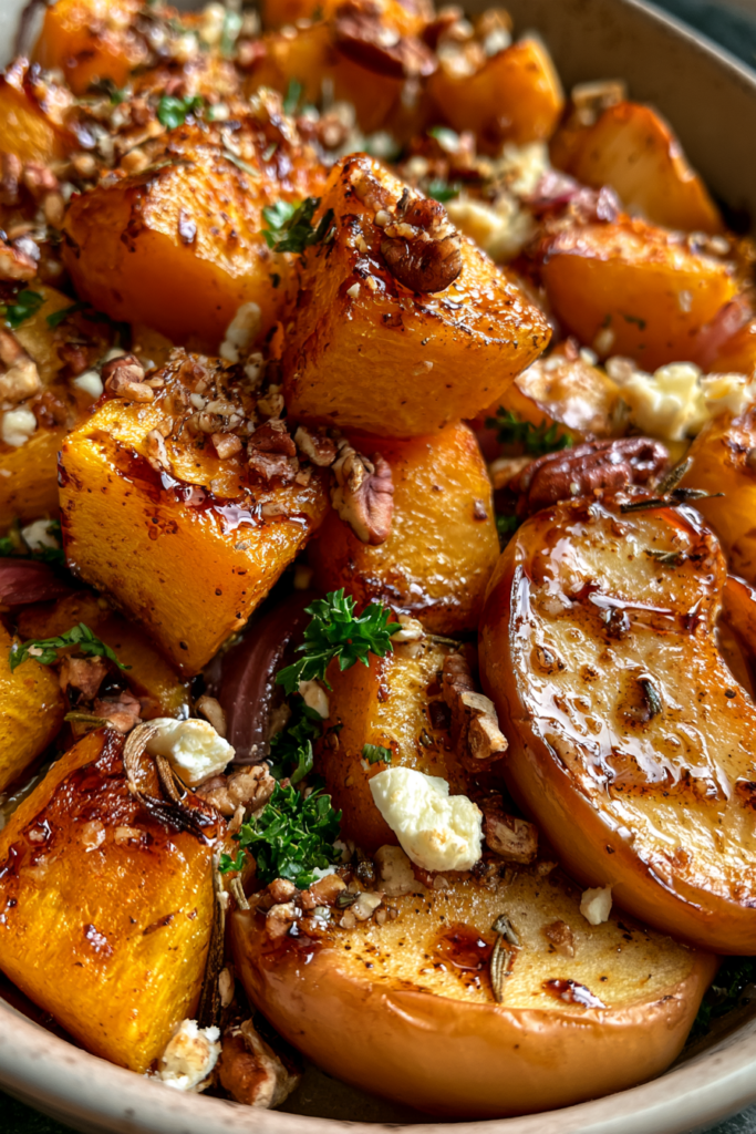 Delicious Savory Butternut Squash & Apple Bake with Feta,