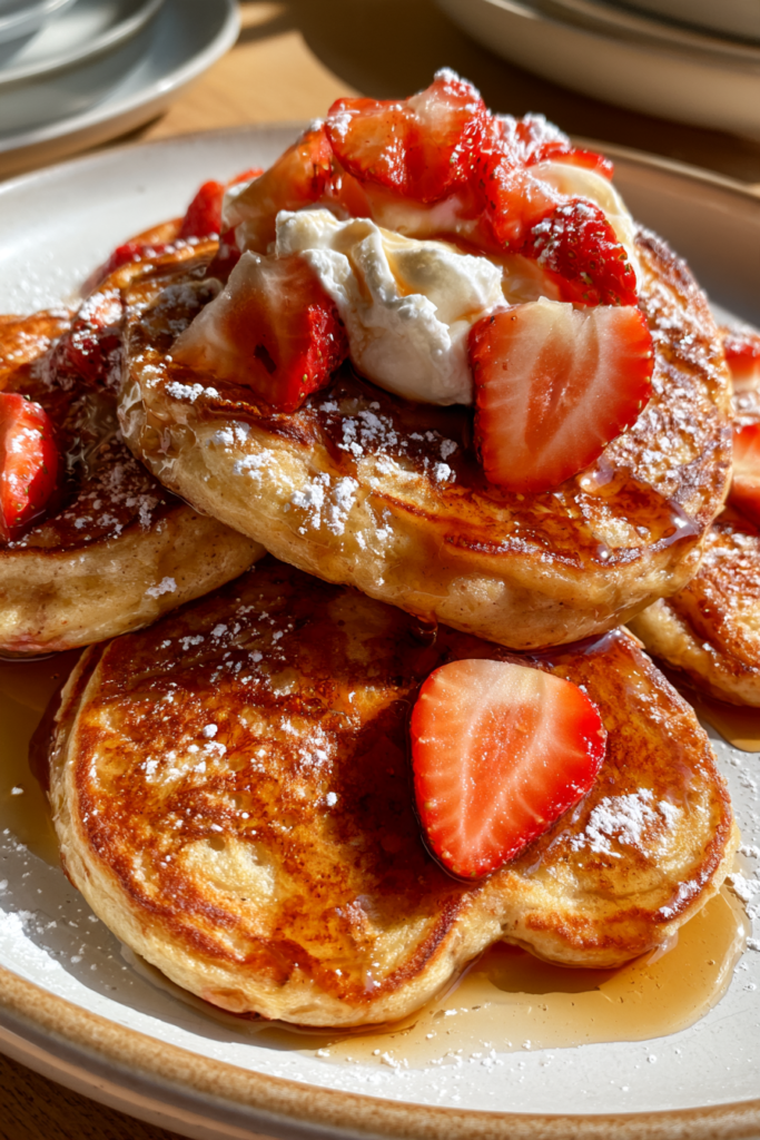 Heart-Shaped Strawberry Pancakes