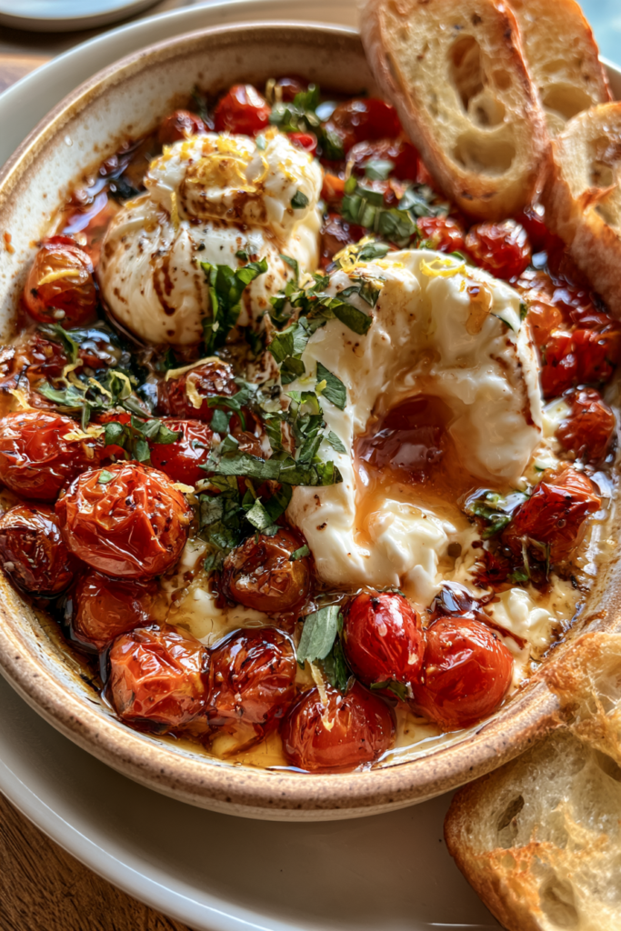 Hot Honey Tomato Burrata Dip