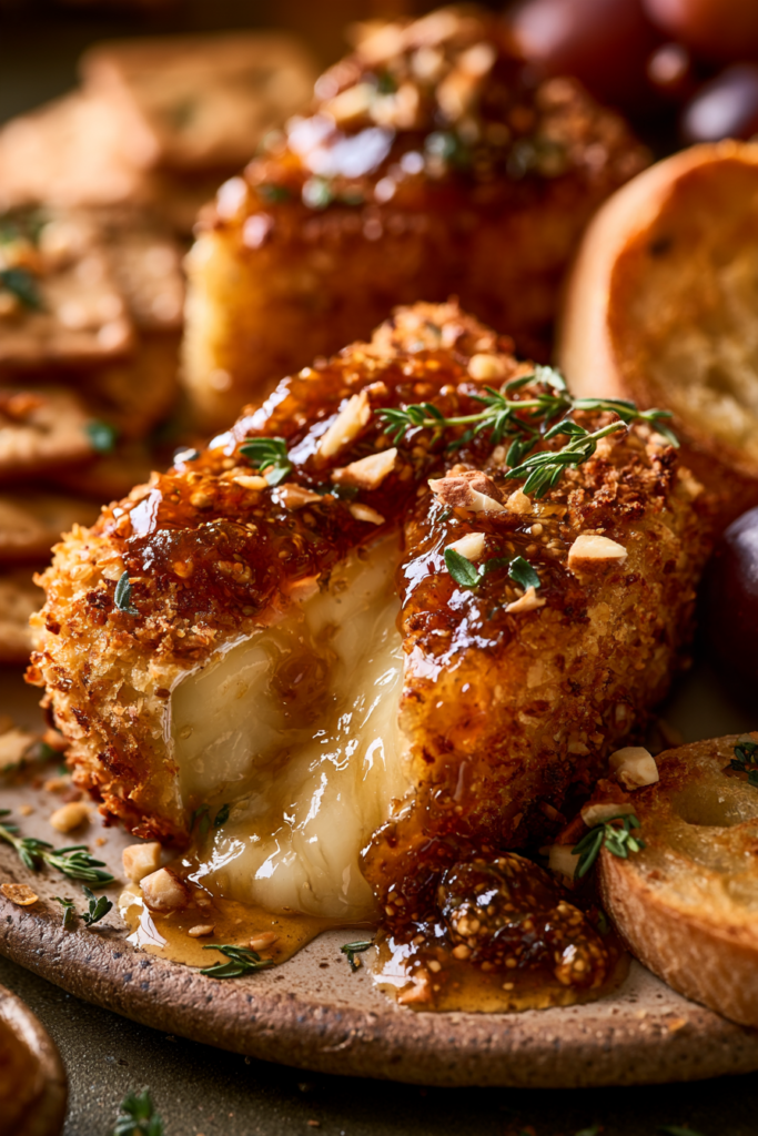 Mediterranean Almond-Crusted Brie Bites with Fig Honey Glaze