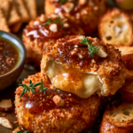 Mediterranean Almond-Crusted Brie Bites with Fig Honey Glaze