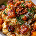 roasted butternut squash orzo with maple glaze